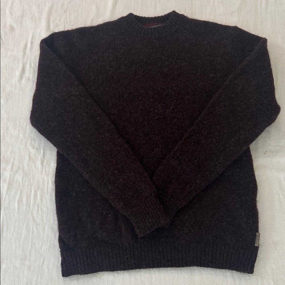 Vintage Woolrich Men's Dark Mulberry Crewneck 100% Wool Sweater Men’s M
